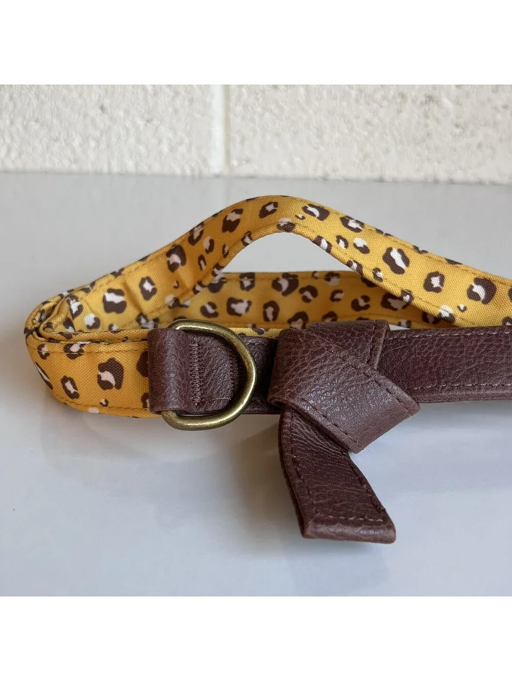 NEW Unisex Top Paw 4 Ft Leash Yellow Leather Cheetah Animal Print Dog Puppy NWT